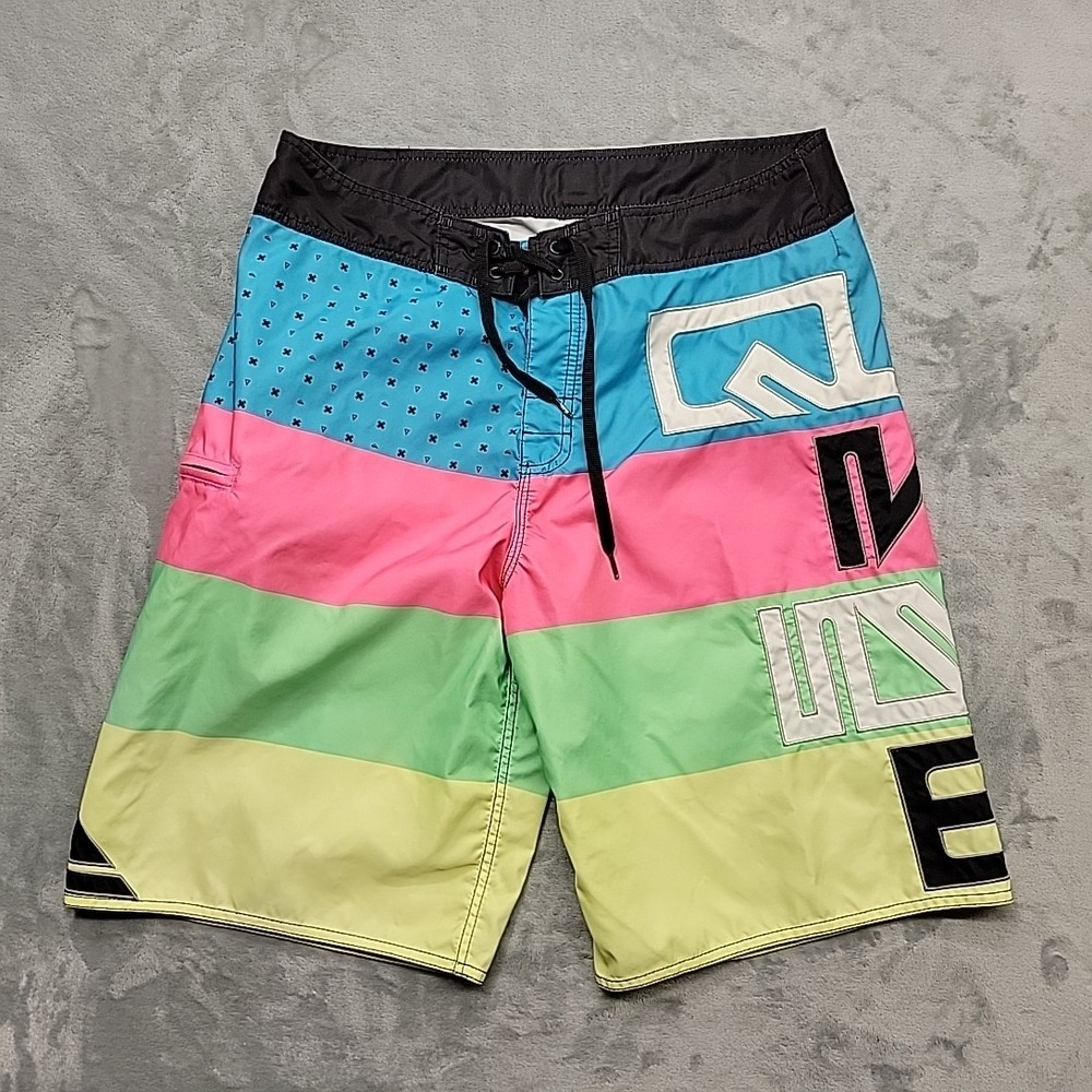 Quiksilver Short Mens 34 Multicolor Board Shorts Surf Swim Trunks Beachwear